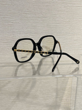 timeless classic leather chain-link glasses