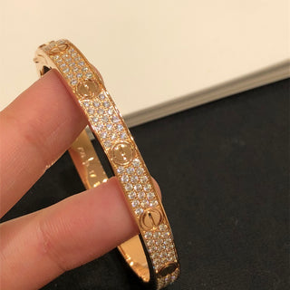 Wide rose gold starry sky bracelet