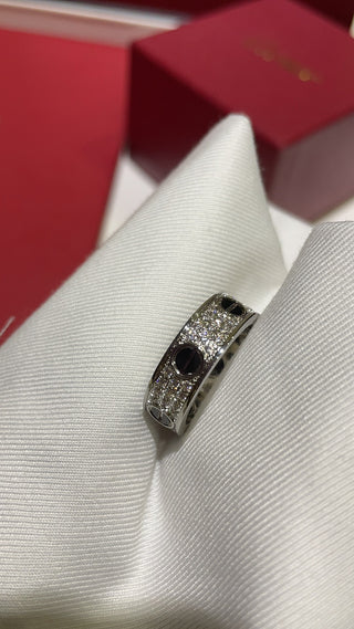 New black ceramic starry sky ring