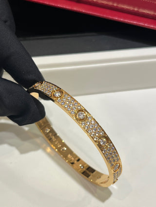New version wide rose gold sparkling diamond bracelet