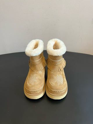 Unfoli* Autumn/Winter Retro Snowflake Tassel Snow Boots