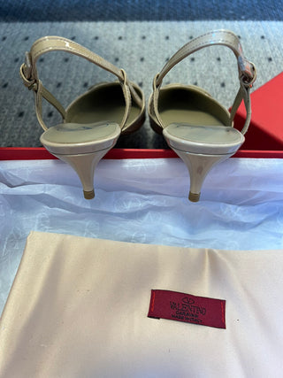 Classic V-buckle pointed toe low-heeled high heels