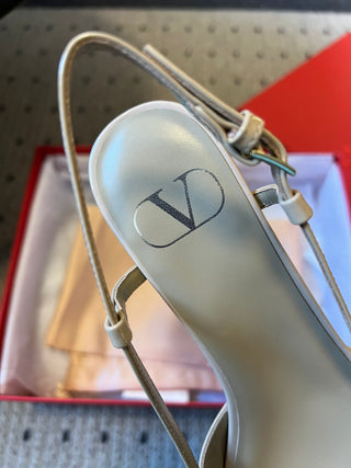 Classic V-buckle pointed toe low-heeled high heels