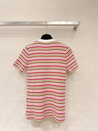 Fall/Winter Classic Collection / Fine Striped Knit Short Sleeve