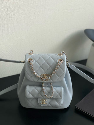 Chane Haze blue cowhide backpack