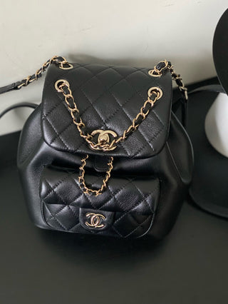Chane Black leather backpack