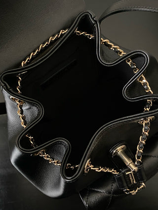 Chane Black leather backpack