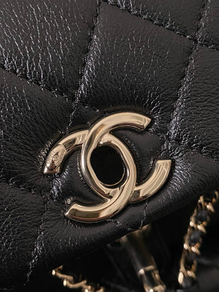 Chane Black leather backpack