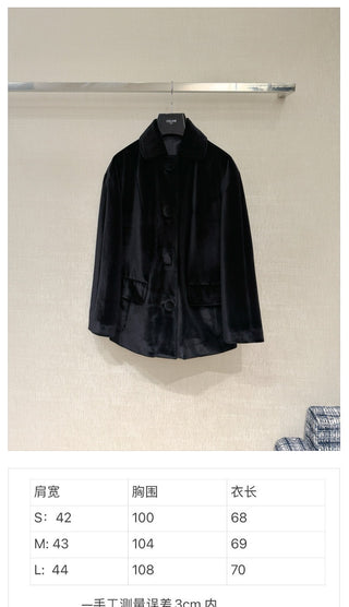 New Lapel Velvet Long Coat