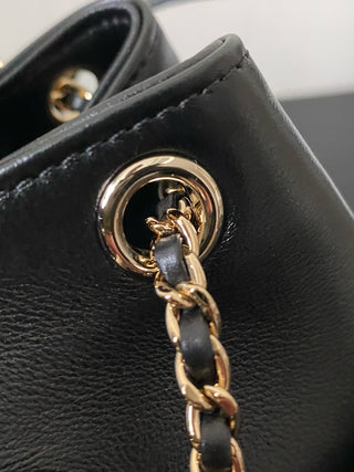 Chane Black leather backpack