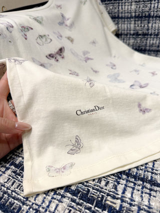 New Round Neck Butterfly Print Short-Sleeve T-Shirt