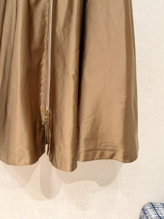 New metal zipper embellished nylon workwear skirt