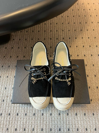 Chane* Thin-soled color-blocked lace-up casual shoes