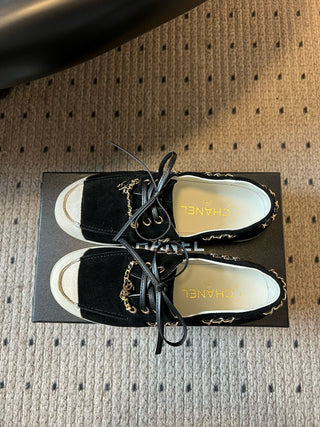 Thin-soled color-blocked lace-up casual shoes