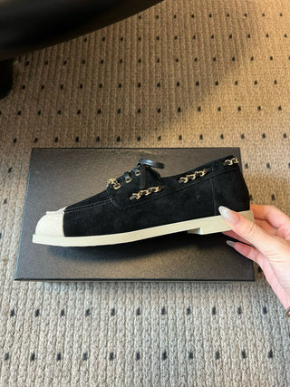 Thin-soled color-blocked lace-up casual shoes