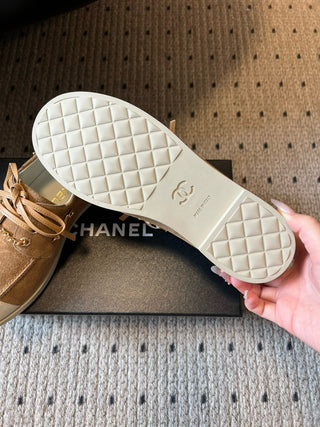 Thin-soled color-blocked lace-up casual shoes