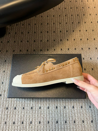 Thin-soled color-blocked lace-up casual shoes