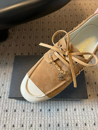 Thin-soled color-blocked lace-up casual shoes