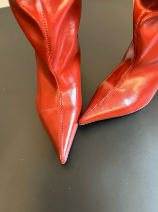 Balmai* Pleated Pointed Toe Slouch Boots Tall Boots