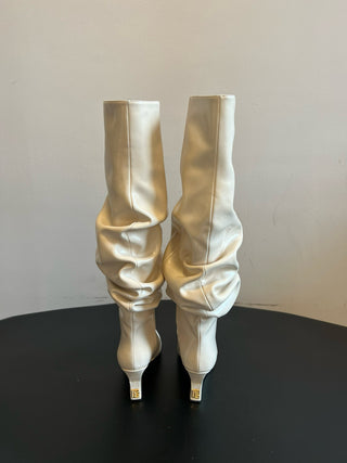 Balmai* Pleated Pointed Toe Slouch Boots Tall Boots