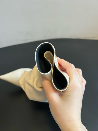 Balmai* Pleated Pointed Toe Slouch Boots Ankle Boots