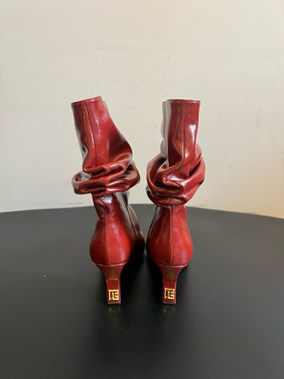 Balmai* Pleated Pointed Toe Slouch Boots Ankle Boots