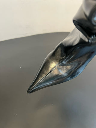 Balmai* Pleated Pointed Toe Slouch Boots Ankle Boots