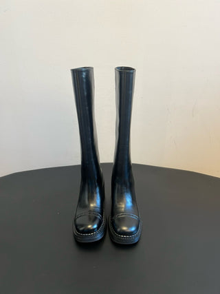 Miu Mi* Sweet and Cool Style Black High Boots (Thigh-High Boots)