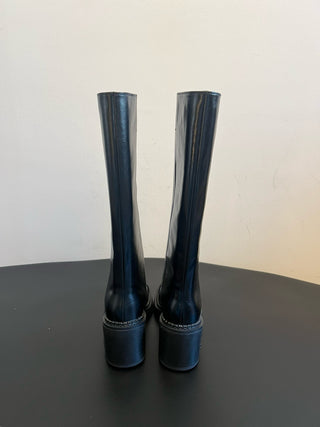 Miu Mi* Sweet and Cool Style Black High Boots (Thigh-High Boots)