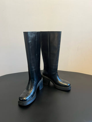 Miu Mi* Sweet and Cool Style Black High Boots (Thigh-High Boots)
