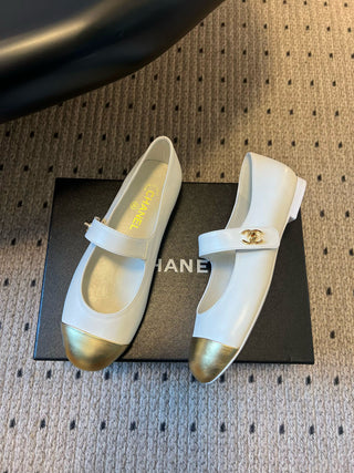 Round Toe Patchwork Style Flat Mary Jane Shoes