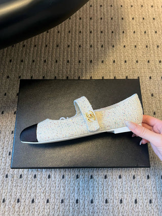 Round Toe Patchwork Style Flat Mary Jane Shoes