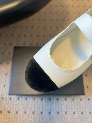 Round Toe Patchwork Style Flat Mary Jane Shoes