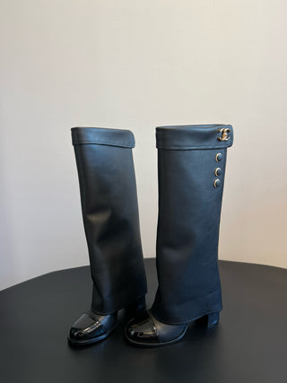 Chane * Round Toe Chunky Heel Trouser Boots
