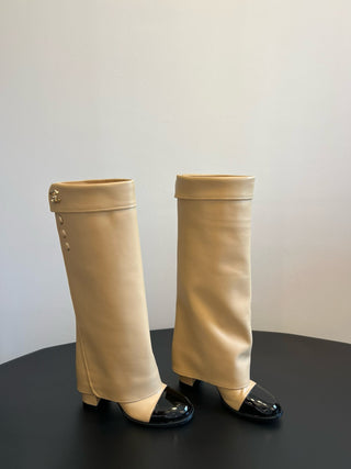 Chane * Round Toe Chunky Heel Trouser Boots