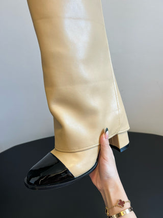 Chane * Round Toe Chunky Heel Trouser Boots