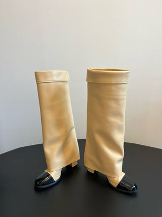 Chane * Round Toe Chunky Heel Trouser Boots