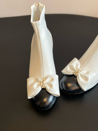 Chane* bow-embellished block-heeled ankle boots