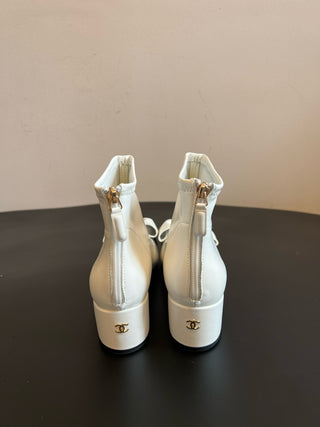 Chane* bow-embellished block-heeled ankle boots