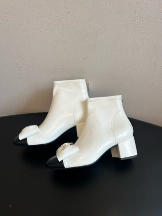 Chane* bow-embellished block-heeled ankle boots