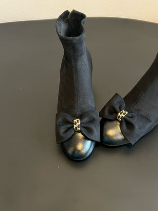 Chane* bow-embellished block-heeled ankle boots