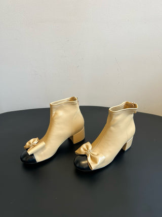 Chane* bow-embellished block-heeled ankle boots