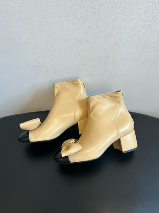 Chane* bow-embellished block-heeled ankle boots