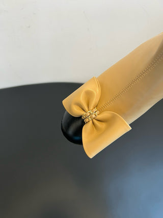 Chane* bow-embellished block-heeled ankle boots