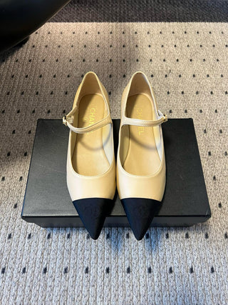 Chane* Pointed-Toe Panelled Mary Janes