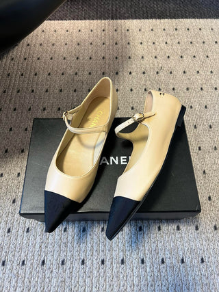 Chane* Pointed-Toe Panelled Mary Janes