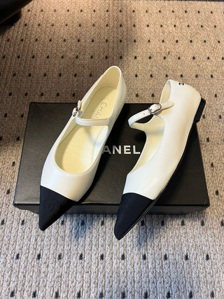 Chane* Pointed-Toe Panelled Mary Janes