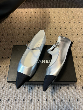 Chane* Pointed-Toe Panelled Mary Janes