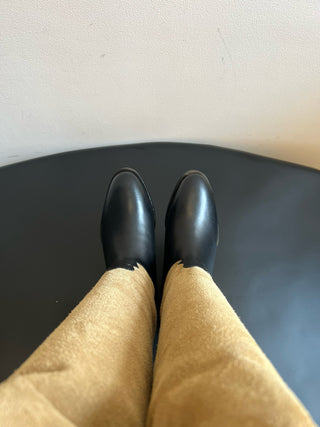 Chane* Autumn/Winter Suede Colorblock Slip-On Knight Mid-Tall Boots