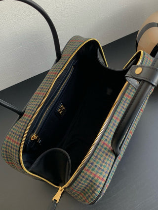 mi⭐️mi⭐️ Houndstooth briefcase, black